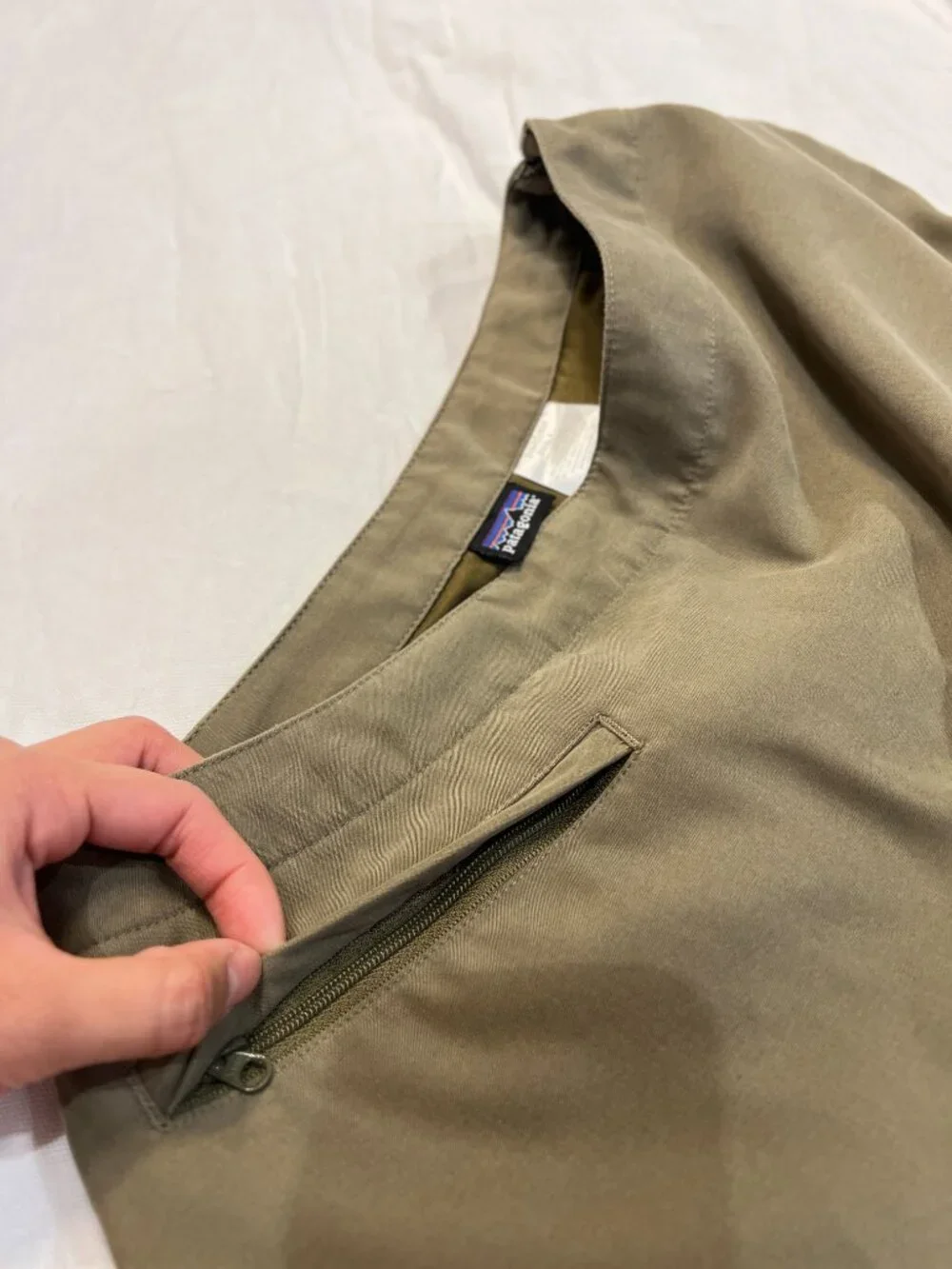 Patagonia Olive Green Hiking Travel Skort Mini Skirt Outdoor Gorpcore Women Sz 8